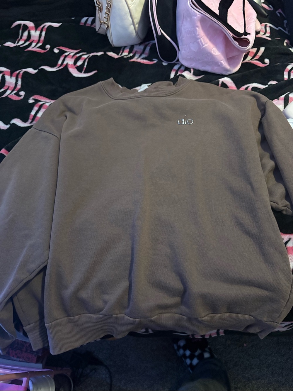 ALO Yoga Women's Crewneck Sweatshirt in Taupe